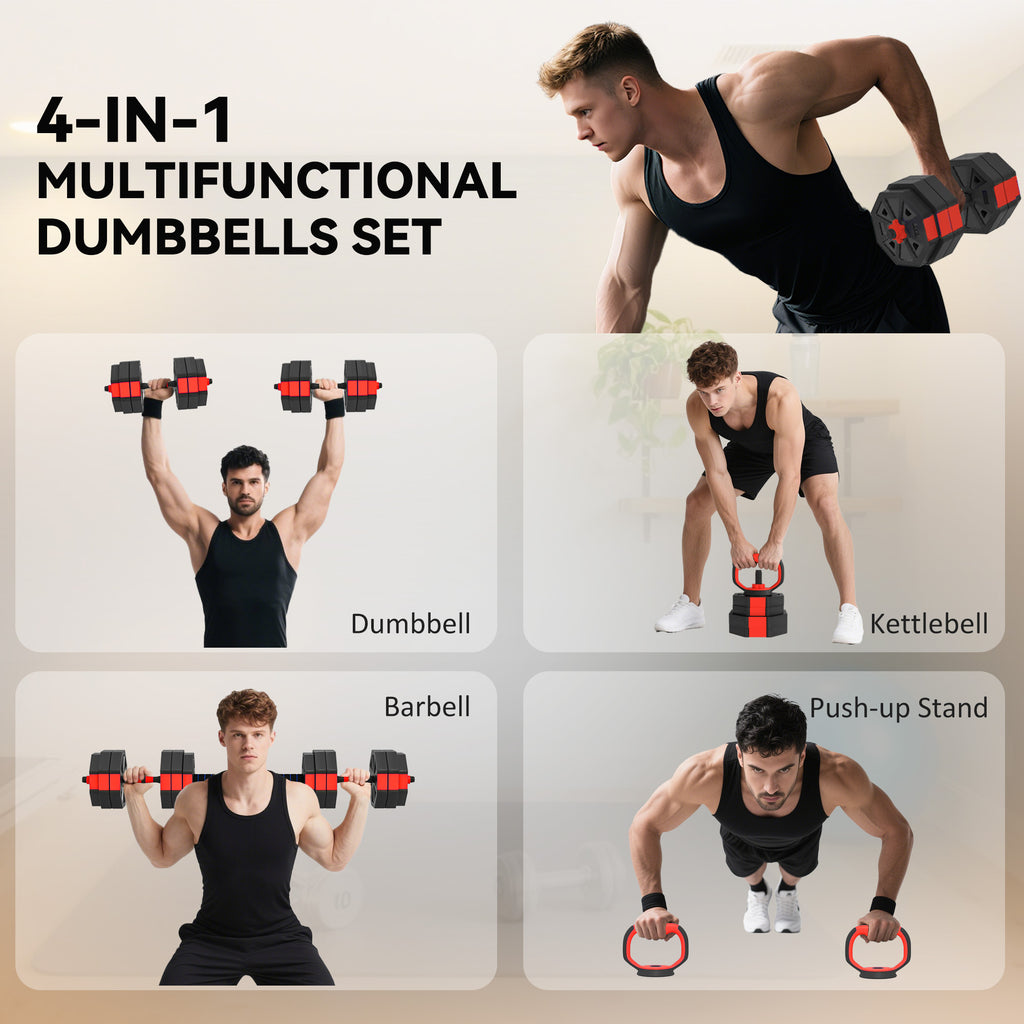 4-in-1 Adjustable Weight Dumbbells Set