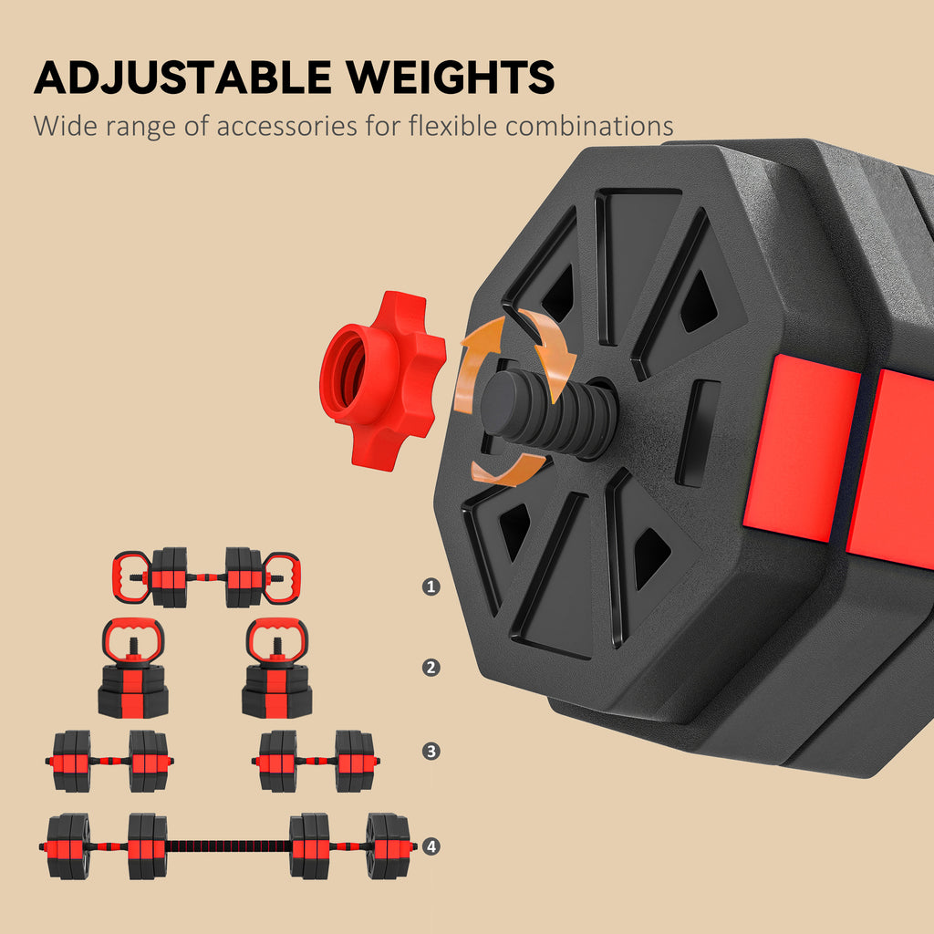 4-in-1 Adjustable Weight Dumbbells Set