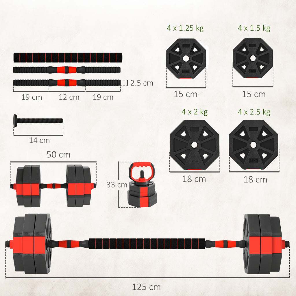 4-in-1 Adjustable Weight Dumbbells Set